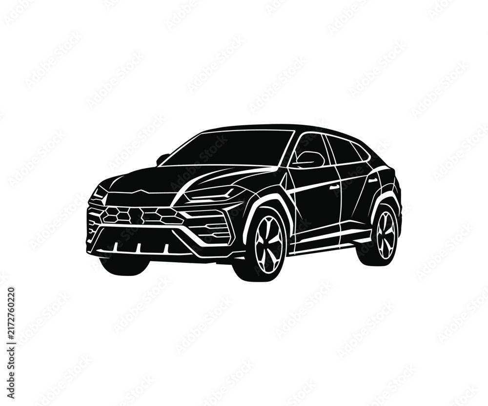 Naklejka premium Coupe Sports Car Side View Vehicle Vector Icon