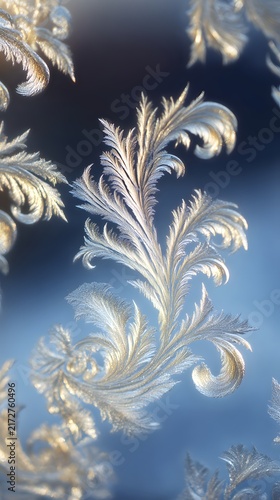Elegant abstract frost patterns on glass with intricate crystalline swirls.