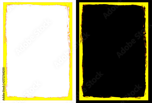 Fotografie Grunge border mask set for photo editing, distressed frame texture overlays, bla