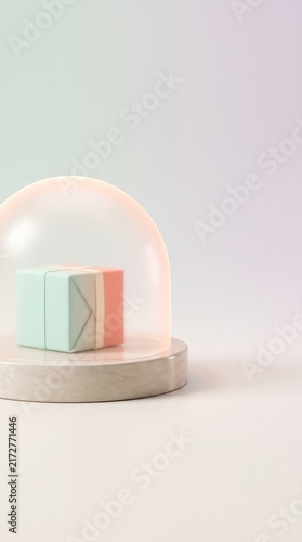 Minimalist Abstract Art Display with Soft Lighting and Geometric Shapes