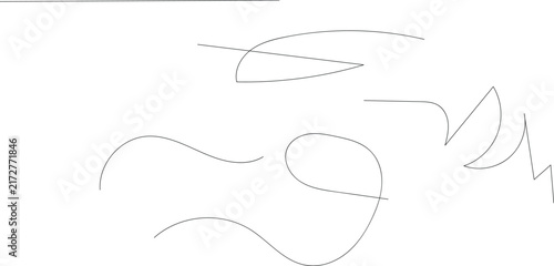 Abstract minimalist line art set, handdrawn continuous strokes, simple geometric shapes and fluid curves for modern graphic design elements