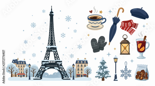Winter Illustration Pack with Snowy Scenes and Cozy Elements