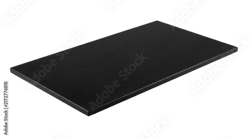 black table top surface isolated cleanly on solid white background