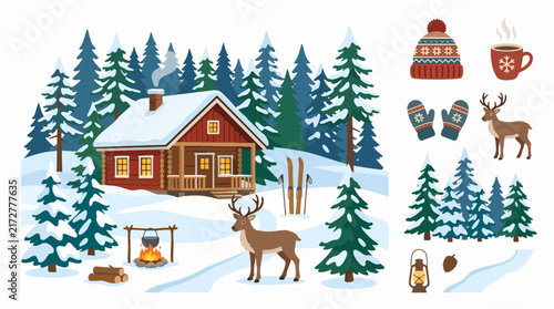 Winter Vector Illustration Pack for Seasonal Design and Holiday Themes