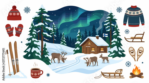 Winter Vector Illustration Pack for Seasonal Design and Holiday Themes