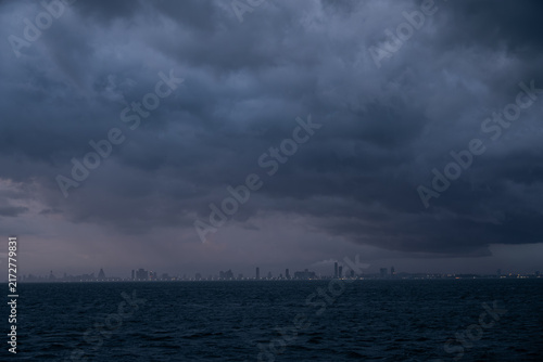 Dark Storm Clouds Over Ocean City Skyline