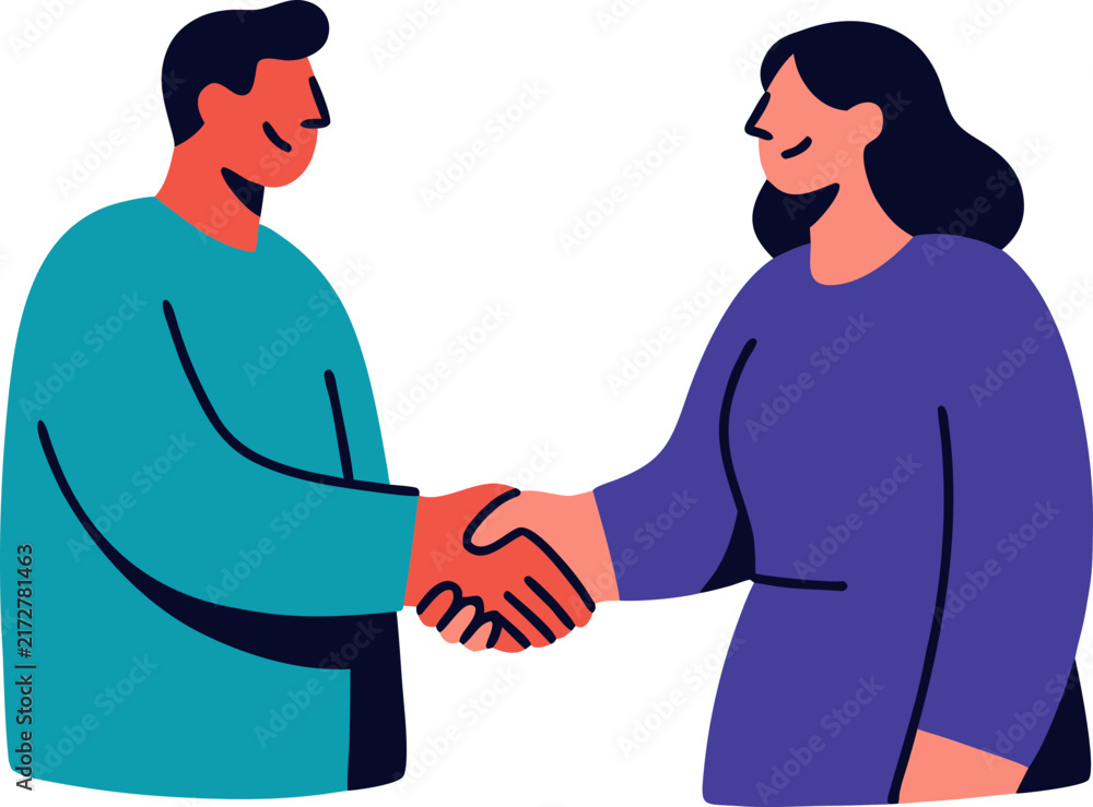 Fototapeta premium Business Handshake Illustration