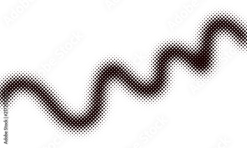 Retro Halftone Vector Lines, Halftone Zigzag Graphics, Abstract Halftone Border. Serigraph Inspired Shapes. Vintage Wavy Stripes For Comics And Pop Art Design