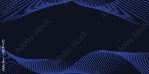 A dynamic and abstract digital design with flowing blue waveforms against a dark background,smooth, curving lines and dotted patterns that create a sense of movement and energy.