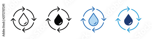Water Cycle  Icon Collection With Multiple Styles