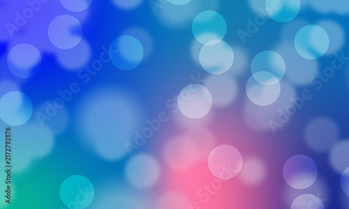 Obraz na plátne Abstract blue bokeh background, soft glowing light circles, colorful gradient bl