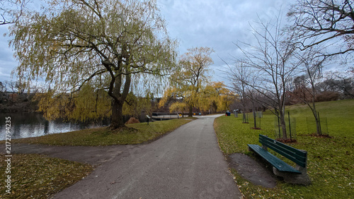 Canvas Print Scenic pathway winding through High Park in Toronto