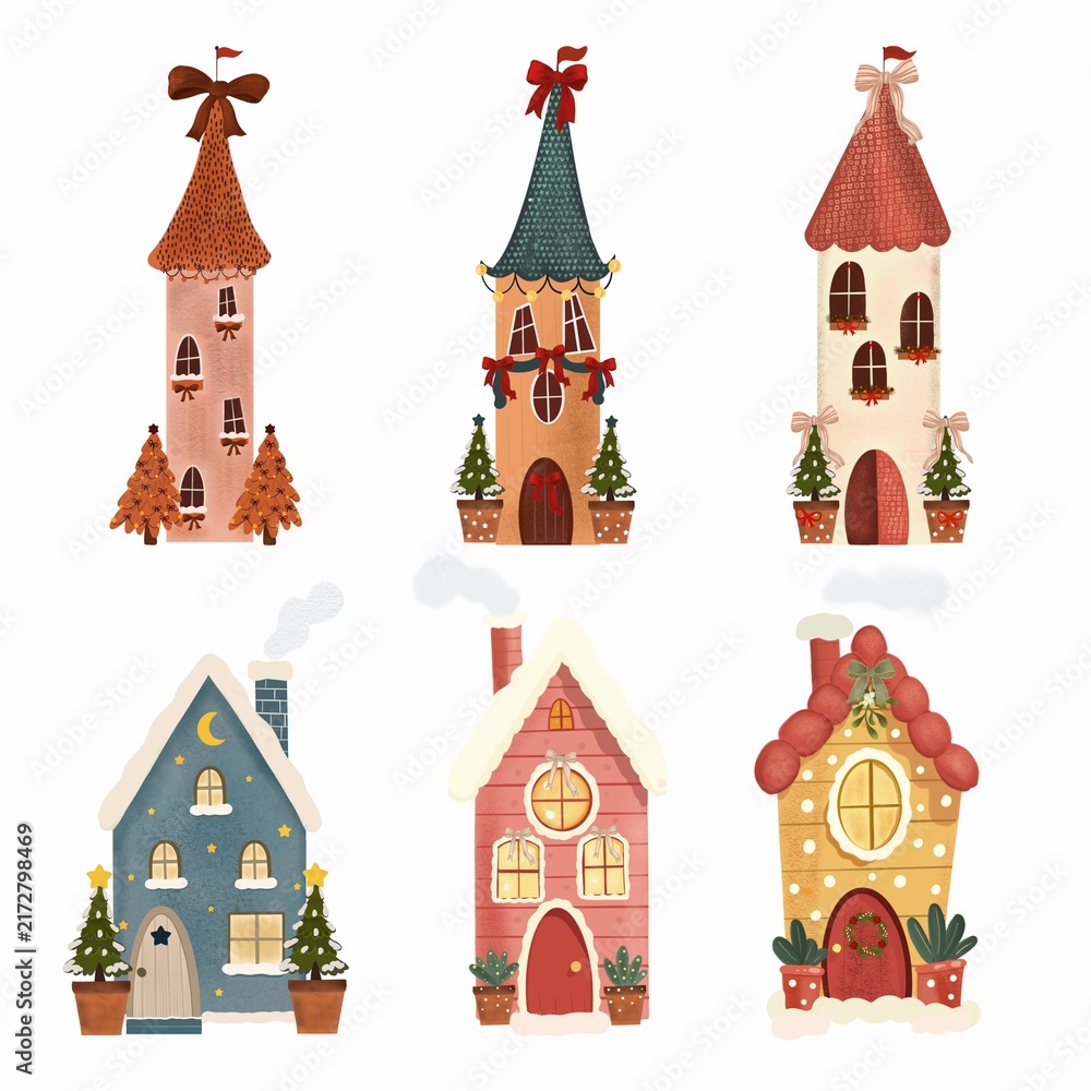 Fototapeta premium New Year's and Christmas Houses