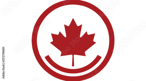 Solid Red Maple Leaf Round Badge

 Minimalist Canadian Flag Emblem Icon

Classic Circular Maple Leaf Logo Vector