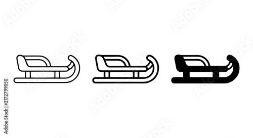 Canvastavla Winter Sled Icons, Snow Sledge Vector Graphics, Classic Toboggan Set, Holiday Tr