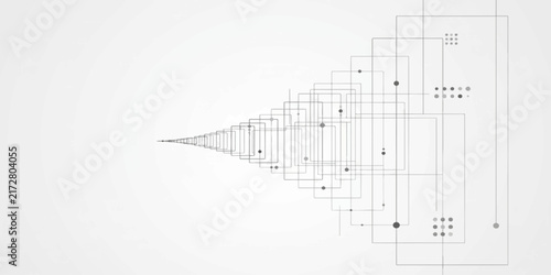 Abstract Technology Vector Blueprint Background with Technical Line Architecture Design Pattern