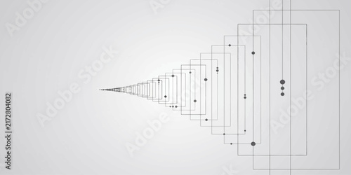Abstract Geometric Vector Architecture Background with 3D City Blueprint Lines Design