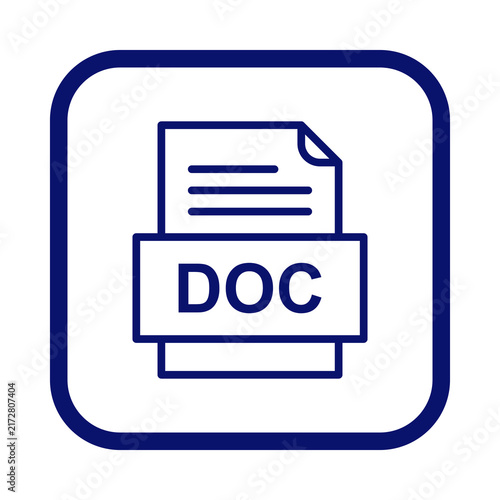 Plakat Blue icon featuring a document file format sign for digital software applications transparent background