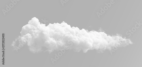 Fotografie Thick white fog cloud with soft smoky edges isolated on black, realistic floatin