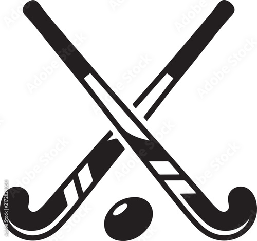 crossed hockey sticks and puck icon