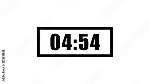 5 minute timer countdown animation, 300 to 0 countdown five minute countdown timer animation. Animated rectangle shaped stylish smooth tailed line indicator.