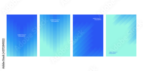 Bild auf Leinwand Modern abstract poster template collection featuring blue and cyan gradients, geometric shapes, vertical layouts, and minimalist typography for branding, advertising, editorial, marketing