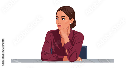Middle Eastern Female Executive Listening at Conference Table