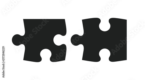 Bild auf Leinwand Cognitive Dissonance Black Puzzle Pieces That Cannot Fit