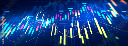 Finance chart,stock market business and exchange financial growth graph. Stock market investment trading graph growth.	
