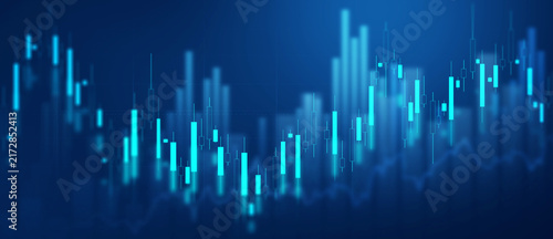 Financial chart with moving up arrow graph.Financial data charts with glowing stock market graphs.Stock market investment data and analysis finance graph.	
