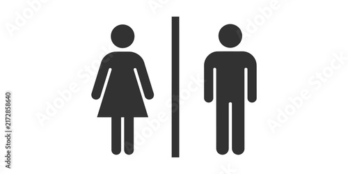 Cuadro en lienzo Restroom gender icon sign for male and female toilet identification