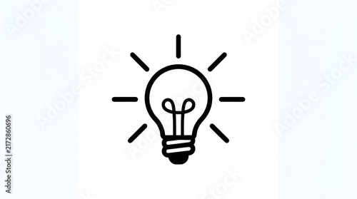 Plakat Lightbulb with glowing idea icon