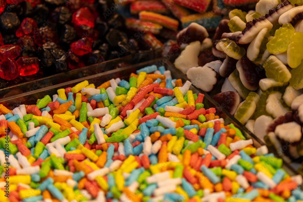 Fototapeta premium Colorful Candy Display at Dihua Street Market