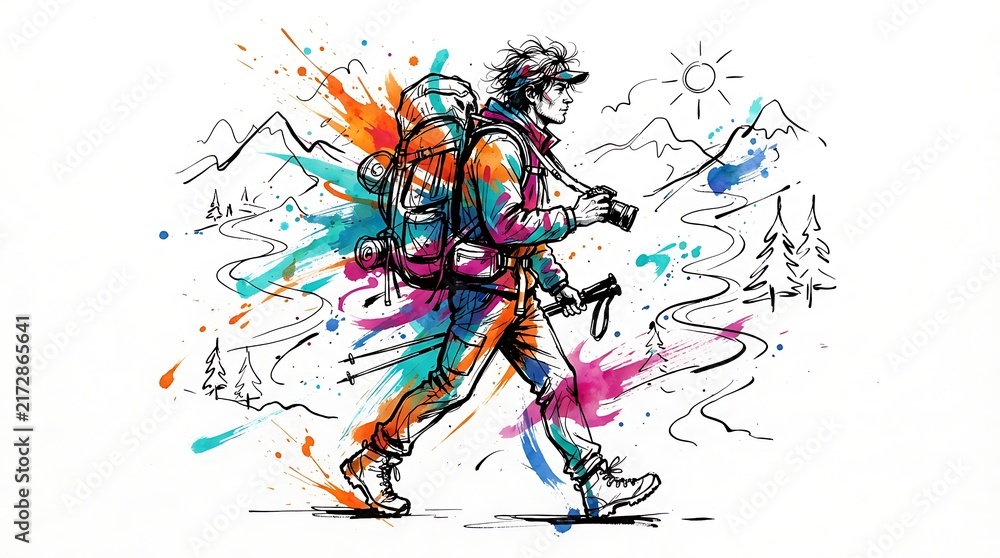 Obraz premium Dynamic Watercolor Illustration of a Professional Football Player Kicking a Soccer Ball with Vibrant Splash Effects on White Background