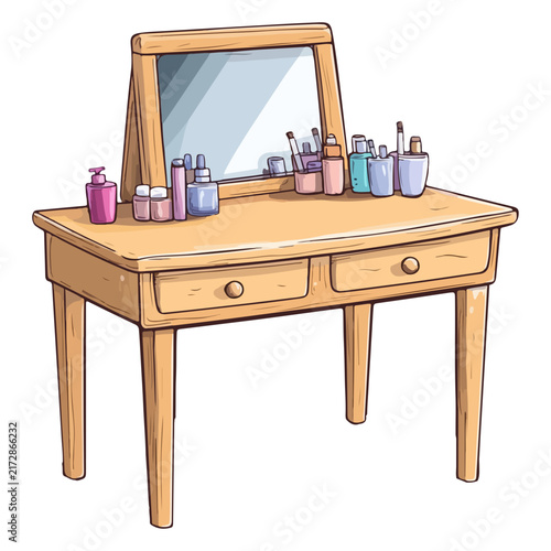 dressing table, household items, decorations, furniture, vector graphics, transparent background, table, interior, home, room, object