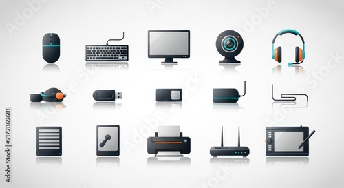 Flat Design Technology Device Icons Collection.