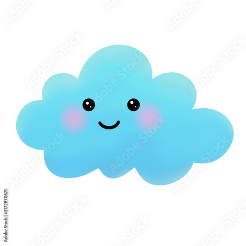 Cute blue cloud stiker