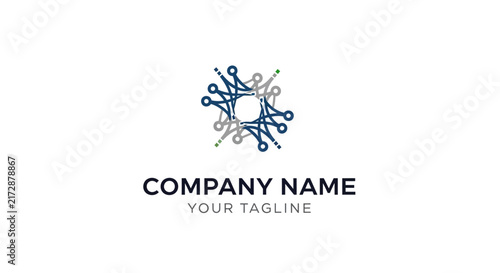 Minimalist snowflake logo design for corporate branding.