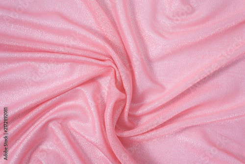 Rose soft folds on shiny lurex fabric with bright tinges