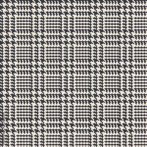 Foto Glen check seamless pattern charcoal cream tweed plaid background