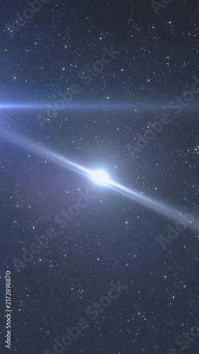 Animation of light trails and stars on black background