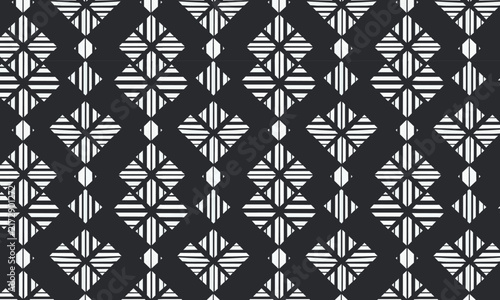 Black and White Seamless Diamond Crosshatch Vector Pattern for Textile Wallpaper and Packaging