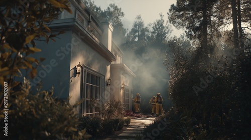 Fire Insurance and Home Damage Recovery Concept