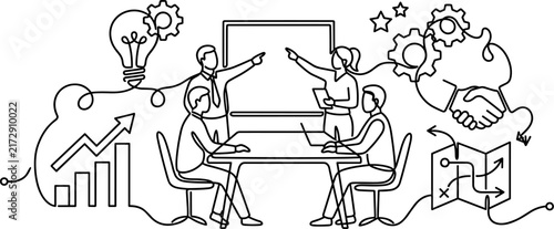 Business Team Meeting Strategy Brainstorming Presentation Collaboration Success