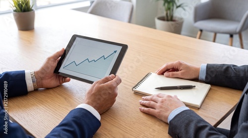 Business growth analysis on tablet