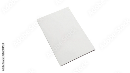 Blank white trifold brochure or folded flyer booklet isolated on transparent background