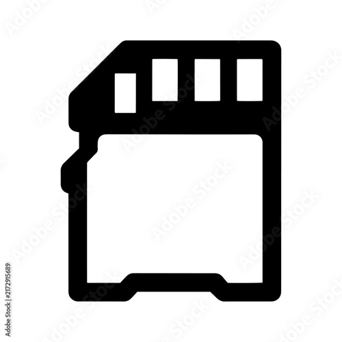 Bild auf Leinwand Micro sd memory card outline icon design with micro sd flash memory data storage