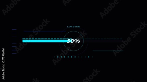 Modern sci-fi HUD energy charge bar loading animation. Futuristic neon cyan power core interface with electric sparks. Transparent alpha overlay for UI design. 4K animation