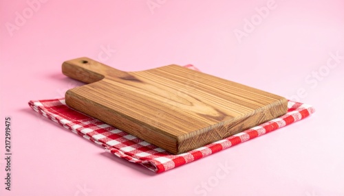 Chocolate Bar with Chocolate Pieces on a Wooden Table, Isolated on White Background with Bamboo Sticks, Clothespin, Cinnamon and Kitchen Objects