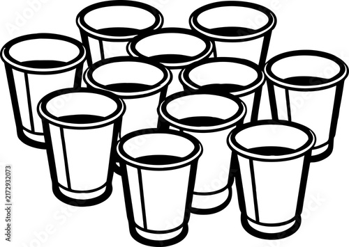 Bild auf Leinwand Empty cups placed awkwardly without visual meaning